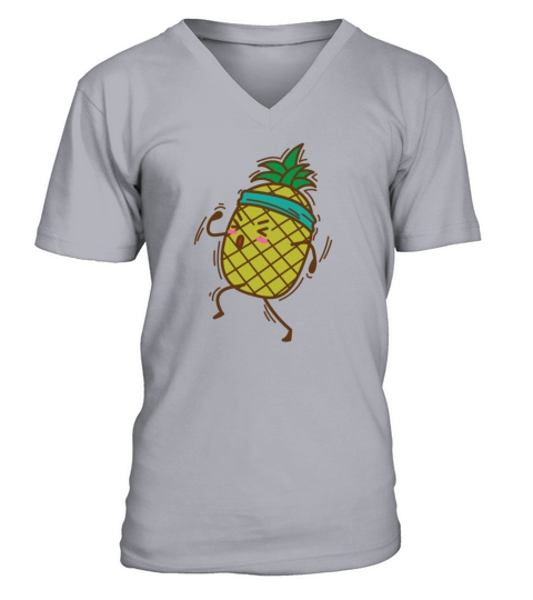 Pineapple goes jogging or running sweet Fruit V-Neck T-shirt