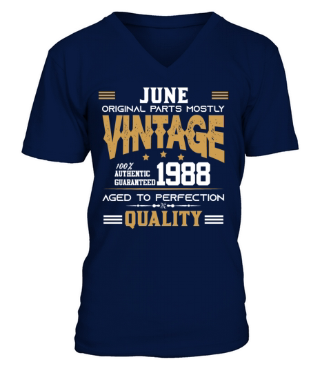 Vintage Aged To Perfection June 1988 V-Neck T-shirt