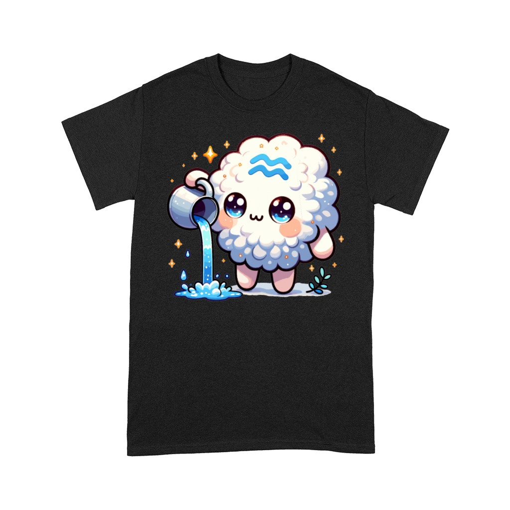 Aquarius Zodiac Sign Kawaii Character Birthday Comfort T-shirt
