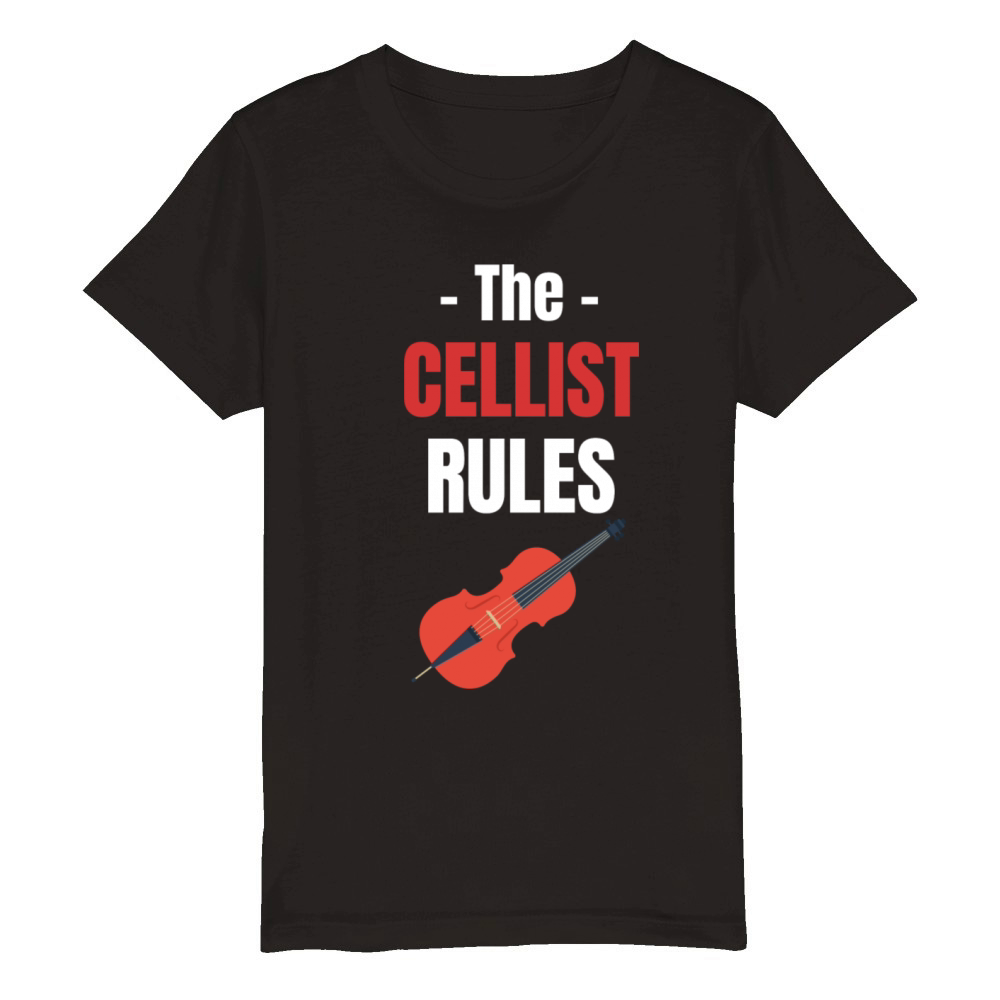 The Cellist Rules Musical Orchestra Guitarist Organic Kids Crewneck T-shirt