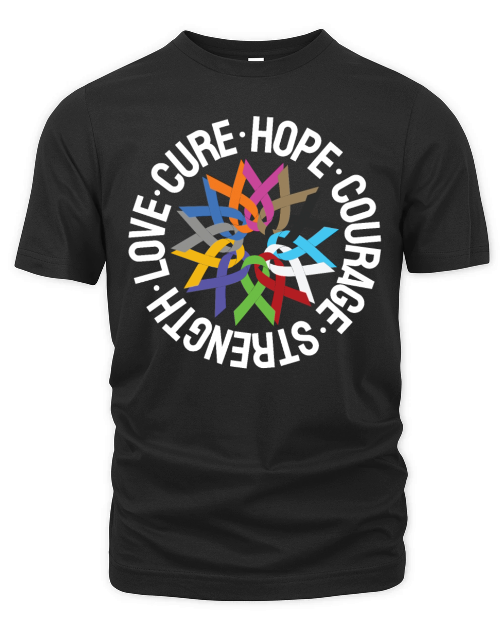 Cancer Awareness Ribbon Every Color Awareness Organic Unisex T-shirt