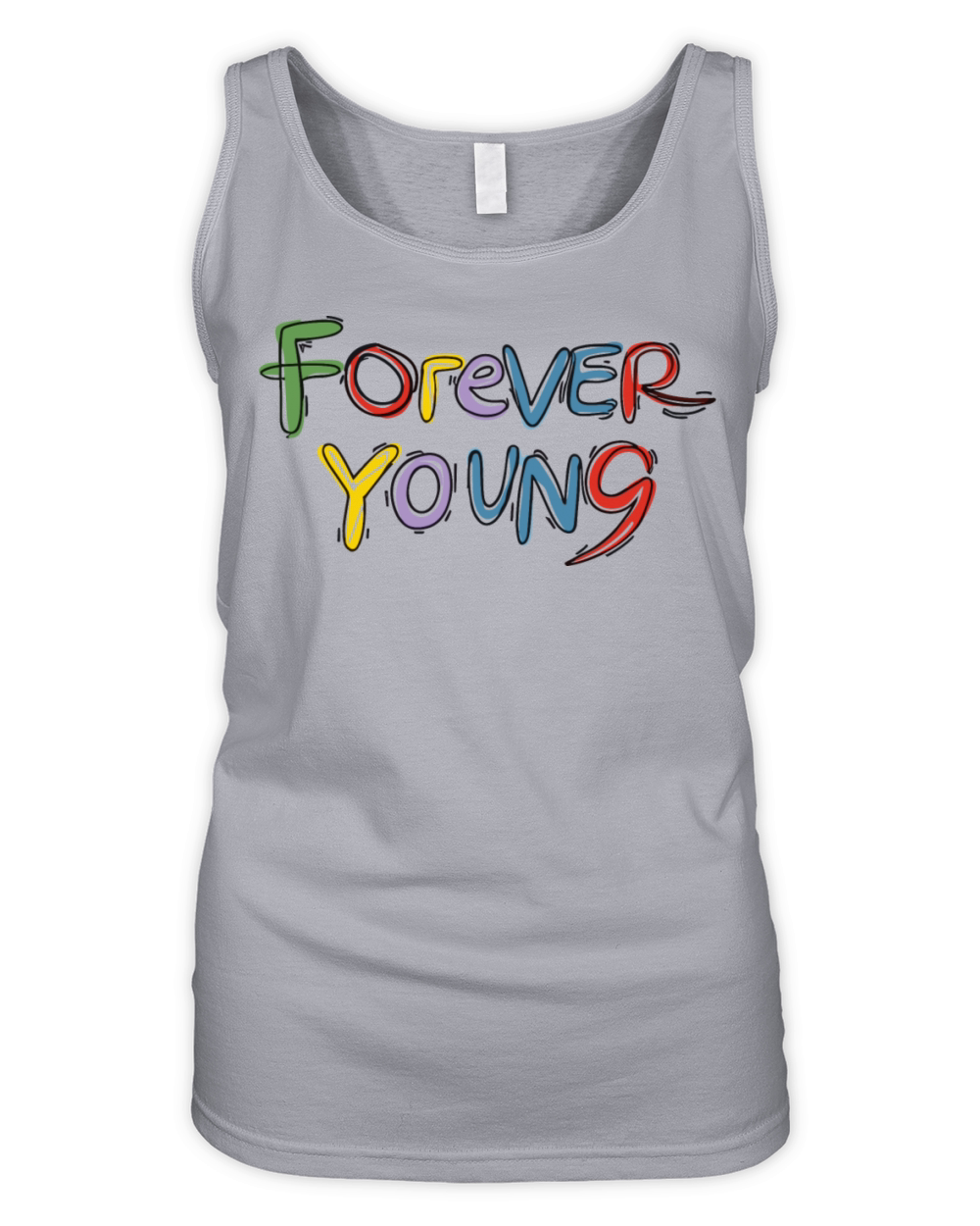 FOREVER YOUNG Hand drawn calligraphy lettering Organic Women's Tank Top