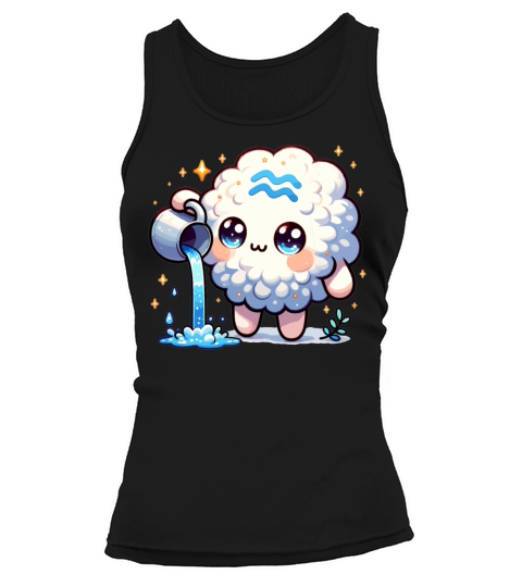 Aquarius Zodiac Sign Kawaii Character Birthday Tank top Woman