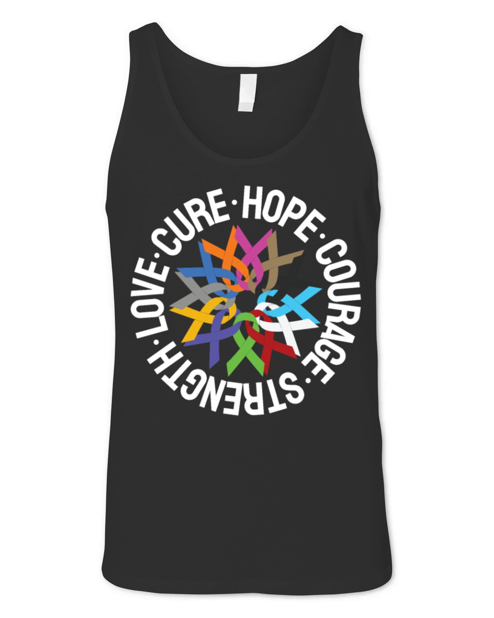 Cancer Awareness Ribbon Every Color Awareness Unisex Jersey Tank