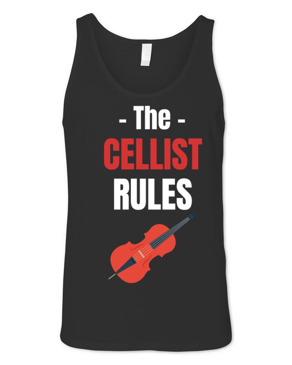 The Cellist Rules Musical Orchestra Guitarist Unisex Jersey Tank