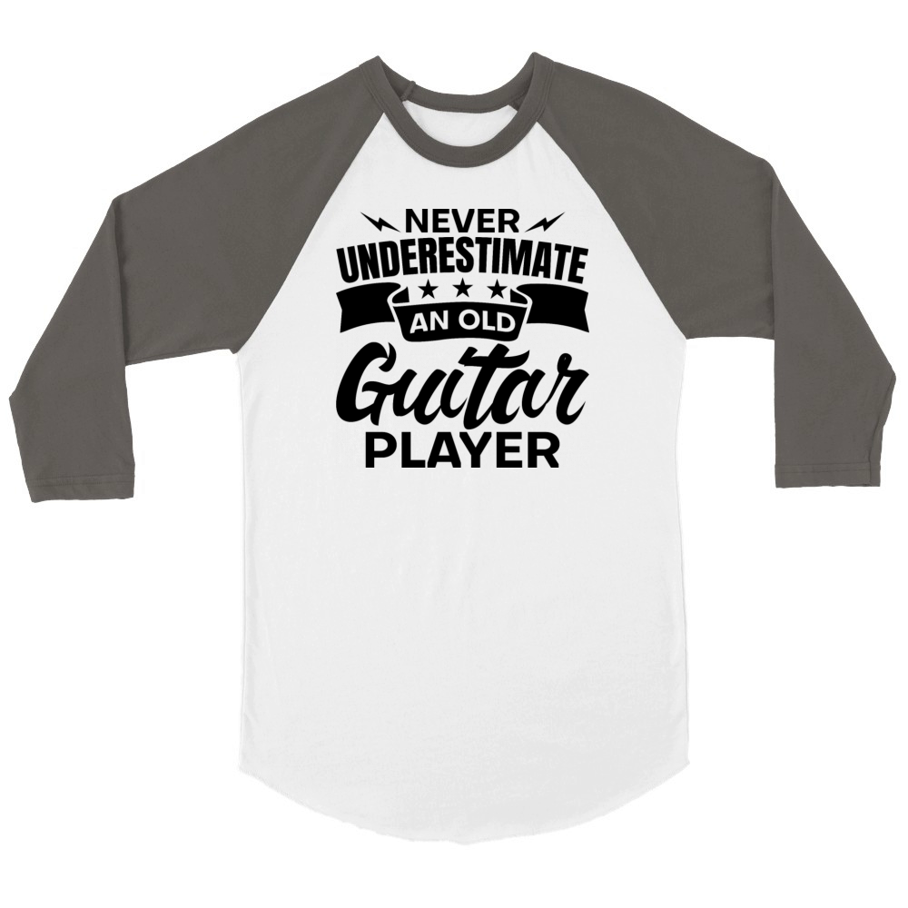 Old Guitar Player Unisex ¾ sleeve Raglan T-shirt