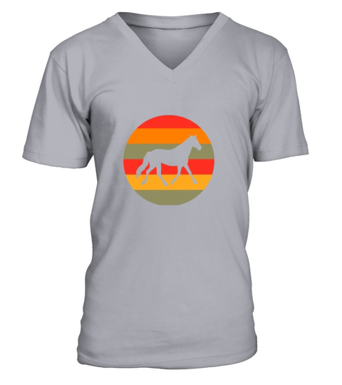 Horse Silhouette Retro V-Neck T-shirt