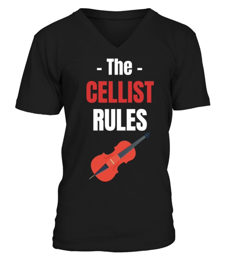 The Cellist Rules Musical Orchestra Guitarist V-Neck T-shirt