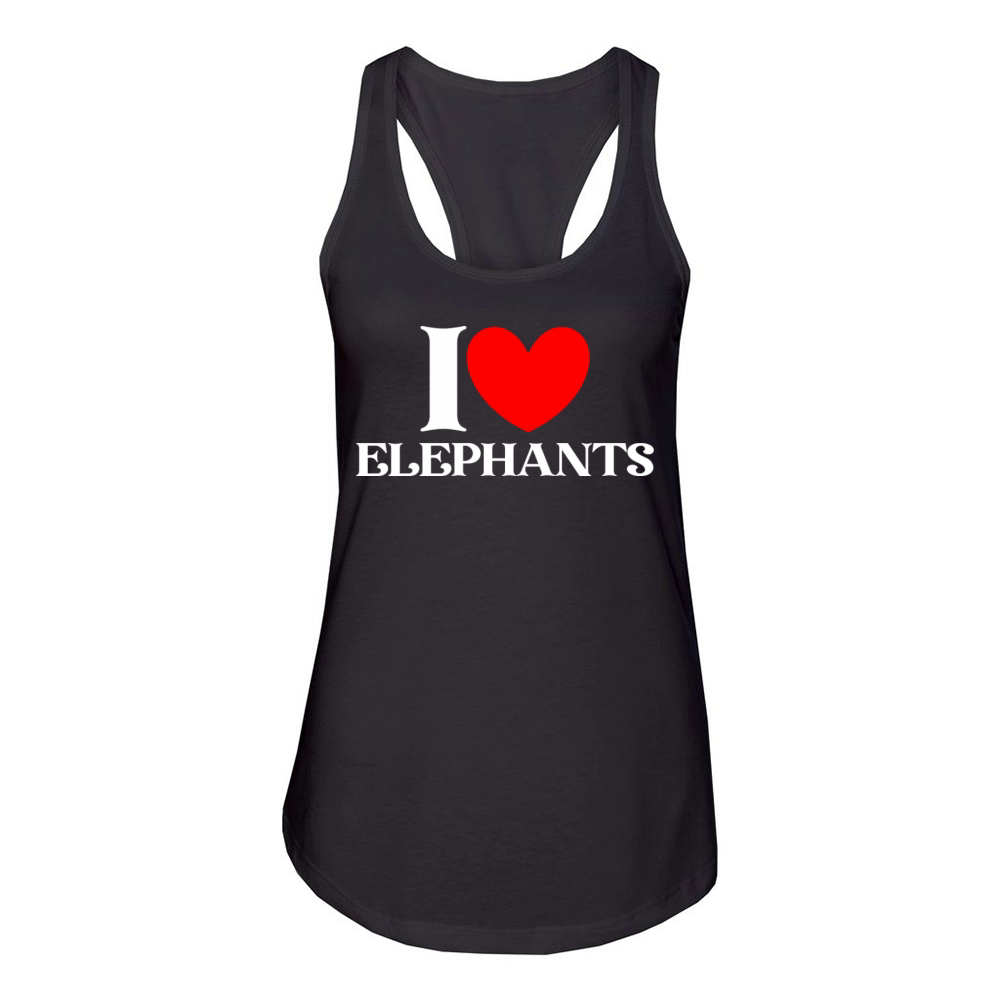 I love elephants Women's Racerback Tank