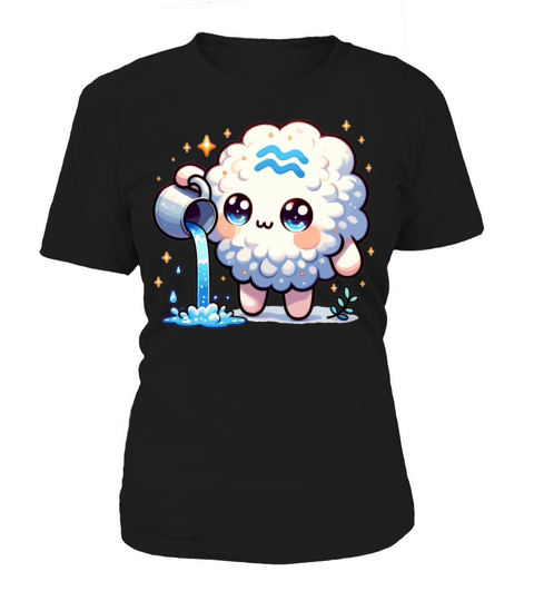 Aquarius Zodiac Sign Kawaii Character Birthday Women's T-Shirt