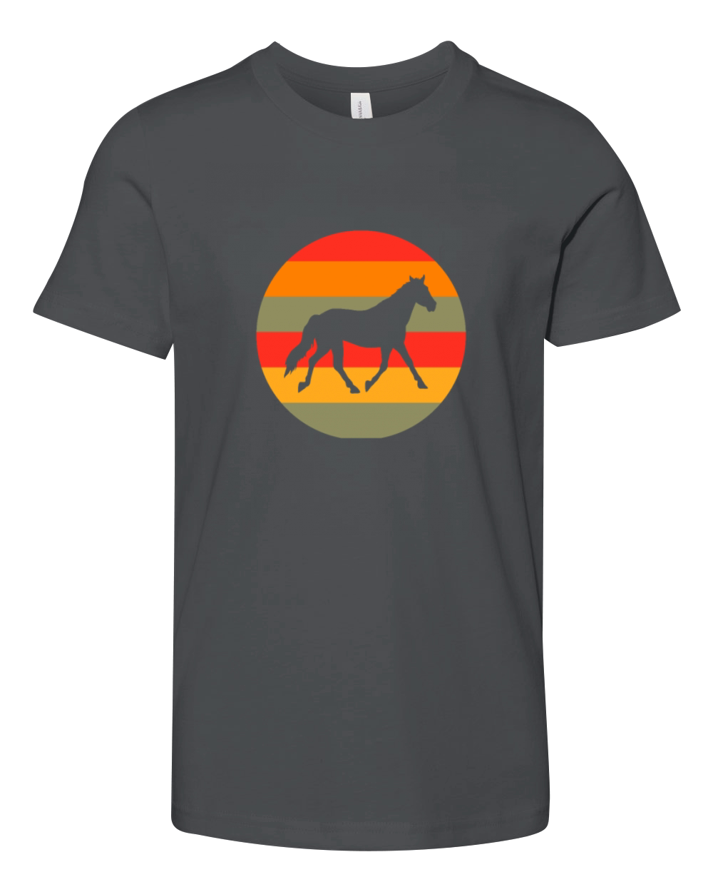 Horse Silhouette Retro Youth Unisex Jersey Tee