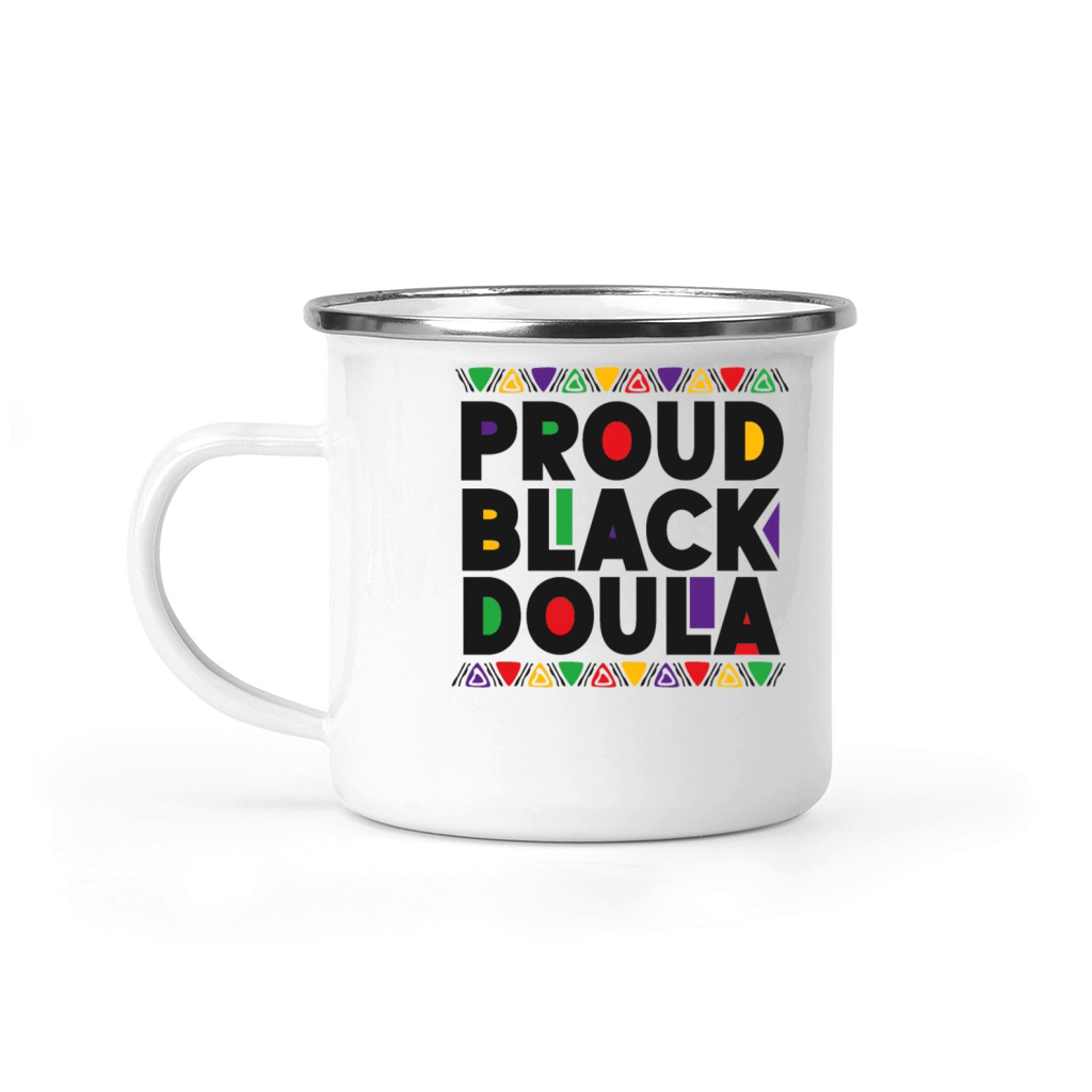 Doula Birth Worker Proud Black Camping Mug