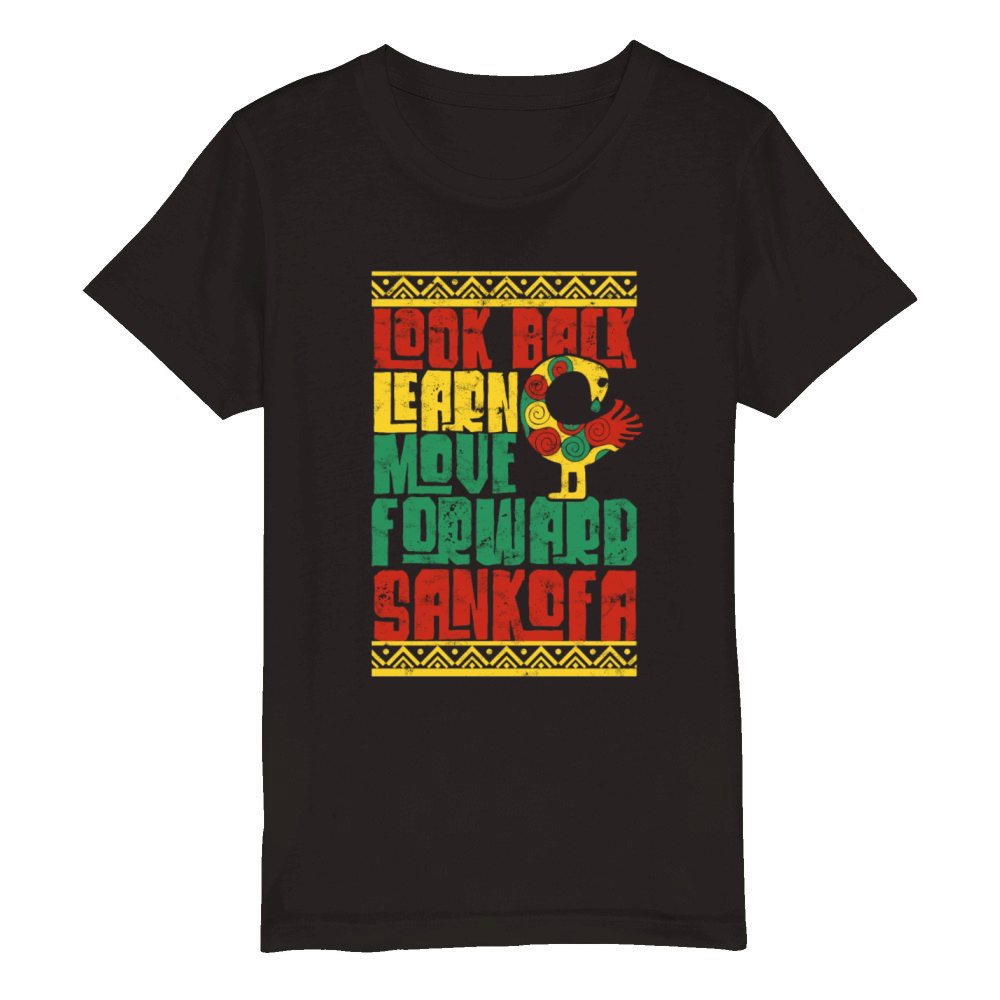 Sankofa Adinkra Black History Organic Kids Crewneck T-shirt