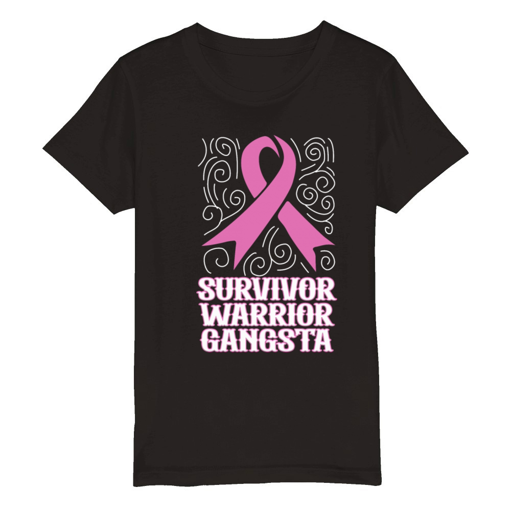 SURVIVOR WARRIOR GANGSTA Organic Kids Crewneck T-shirt