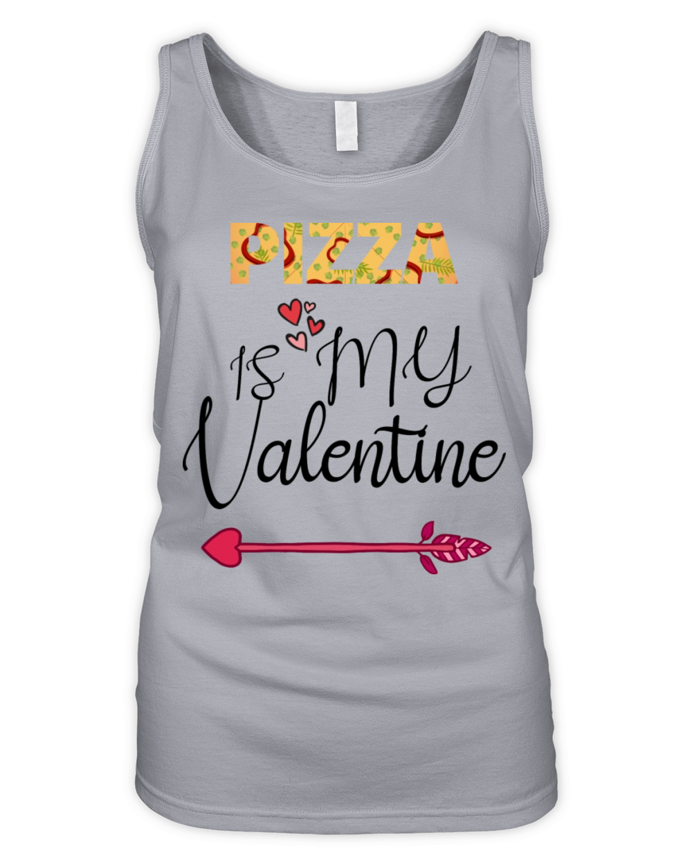 PIZZA is my valentine - Arrow Pointing Right Organic Women's Tank Top