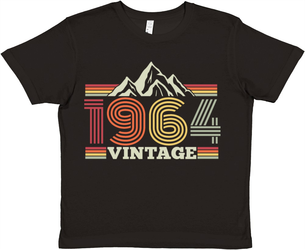 Vintage 1964 Birthday Hiking Mountains Climbing Premium Kids Crewneck T-shirt