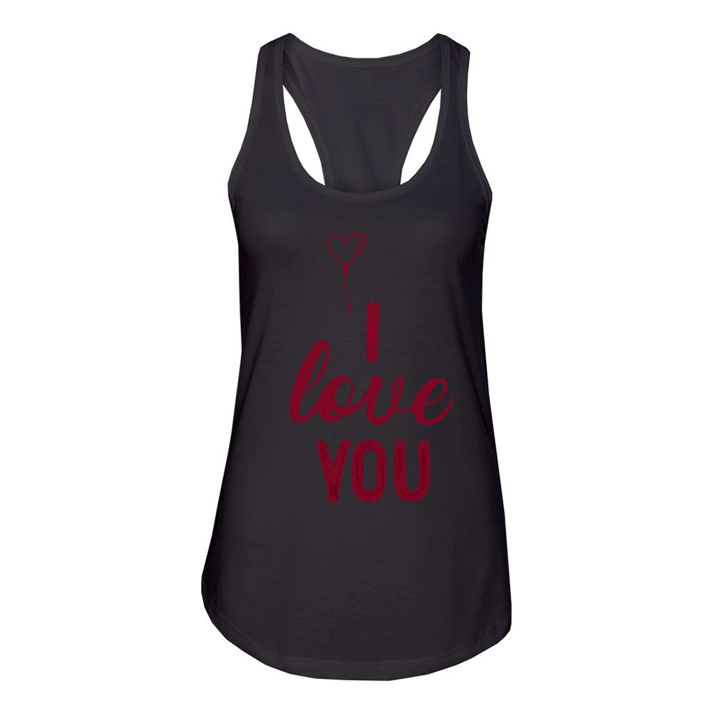 i love you Women's Racerback Tank