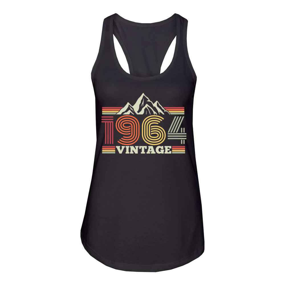 Vintage 1964 Birthday Hiking Mountains Climbing Women's Racerback Tank
