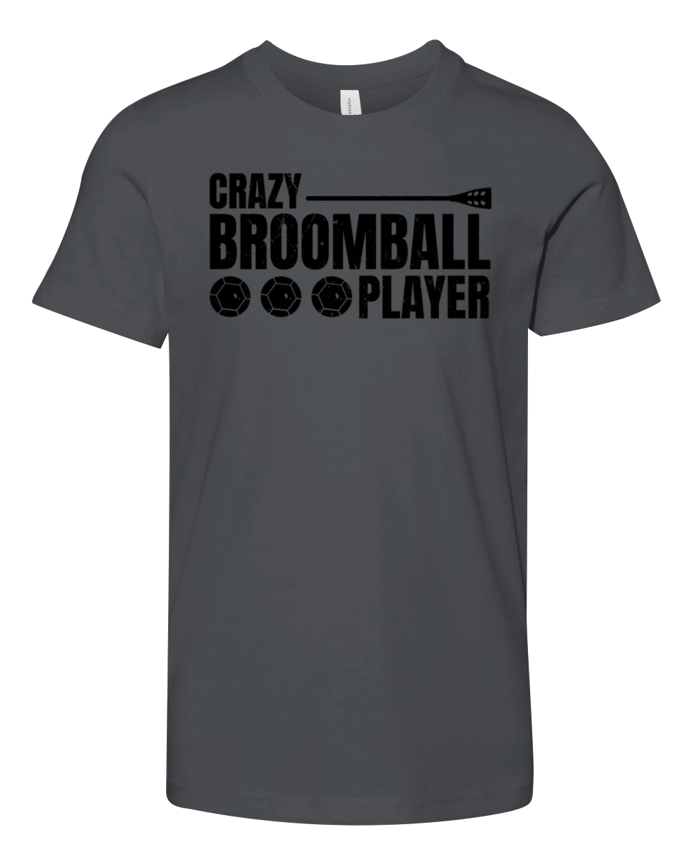 Broomball Sport Broomball - Crazy Broomball Player Youth Unisex Jersey Tee