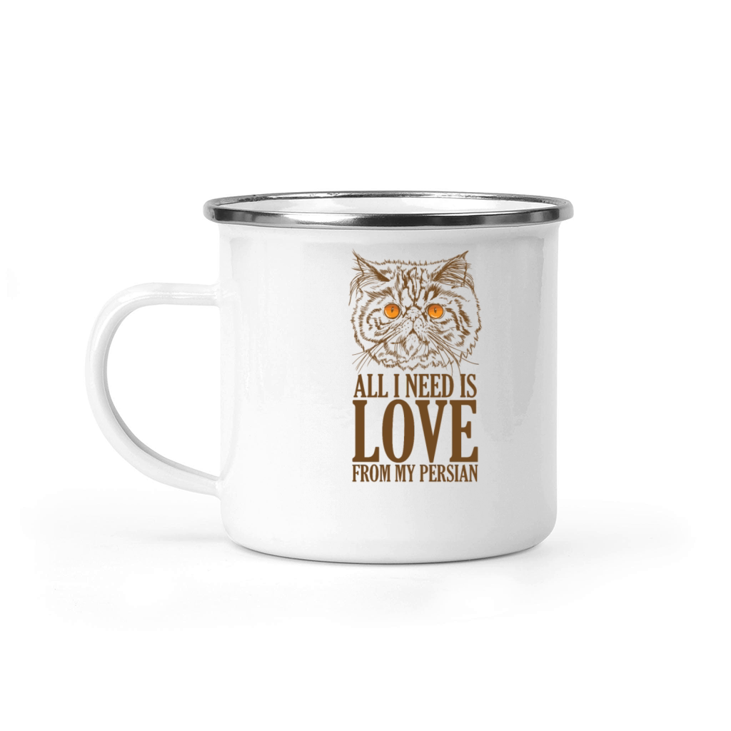 All I Need is Love from my Persian Cat Camping Mug