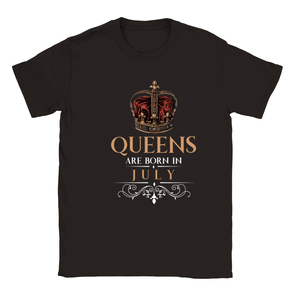 Queens Are Born In July Classic Kids Crewneck T-shirt