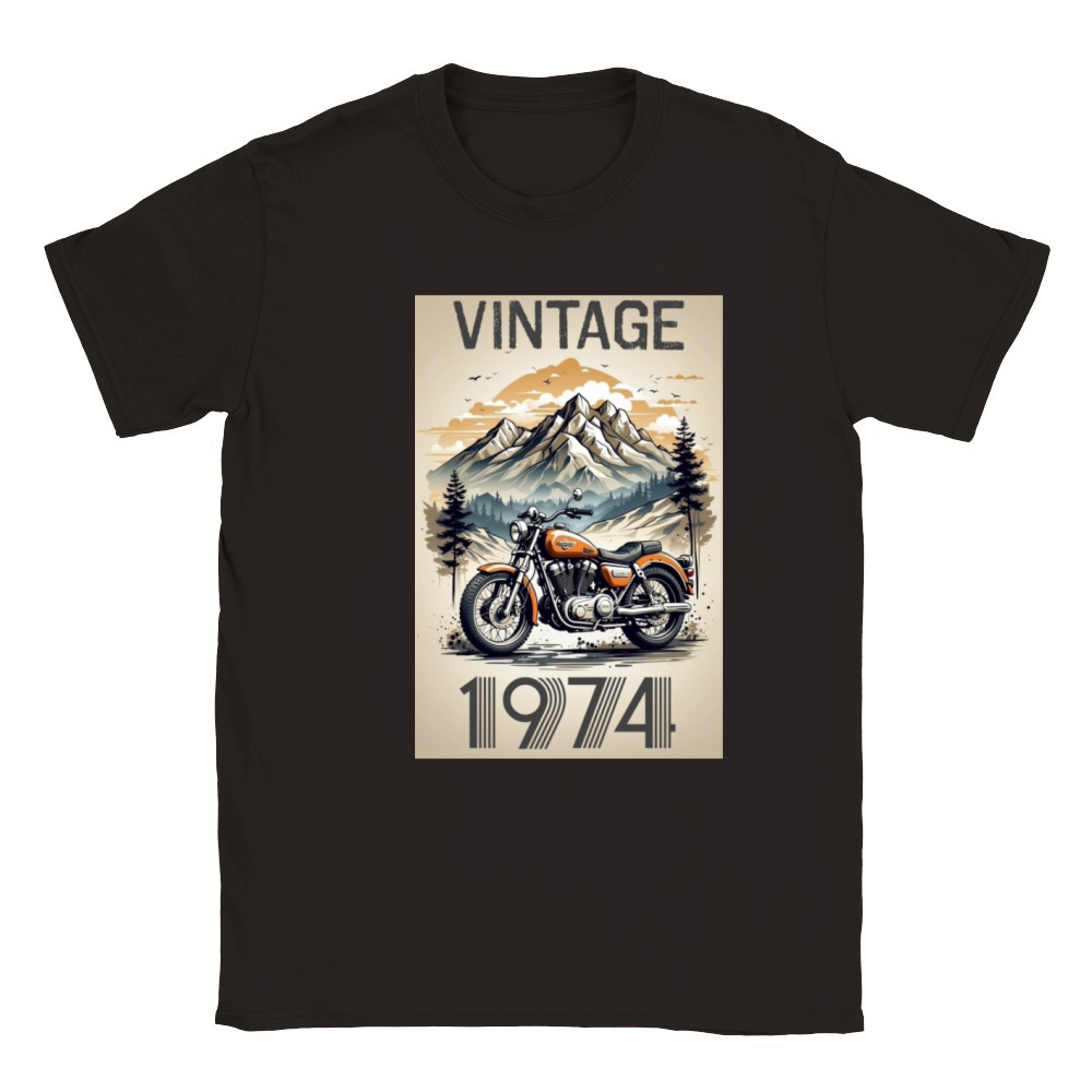 vintage 1974 hiking classic motorcycle racing Classic Kids Crewneck T-shirt