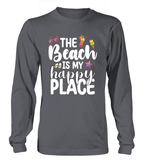 The Beach Is My Happy Place Groovy Retro Long sleeved Unisex