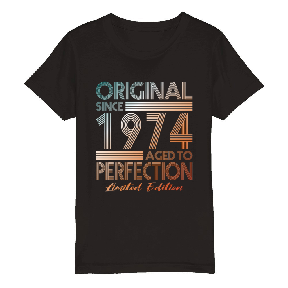 50th birthday vintage 1974 original since 1974 Organic Kids Crewneck T-shirt