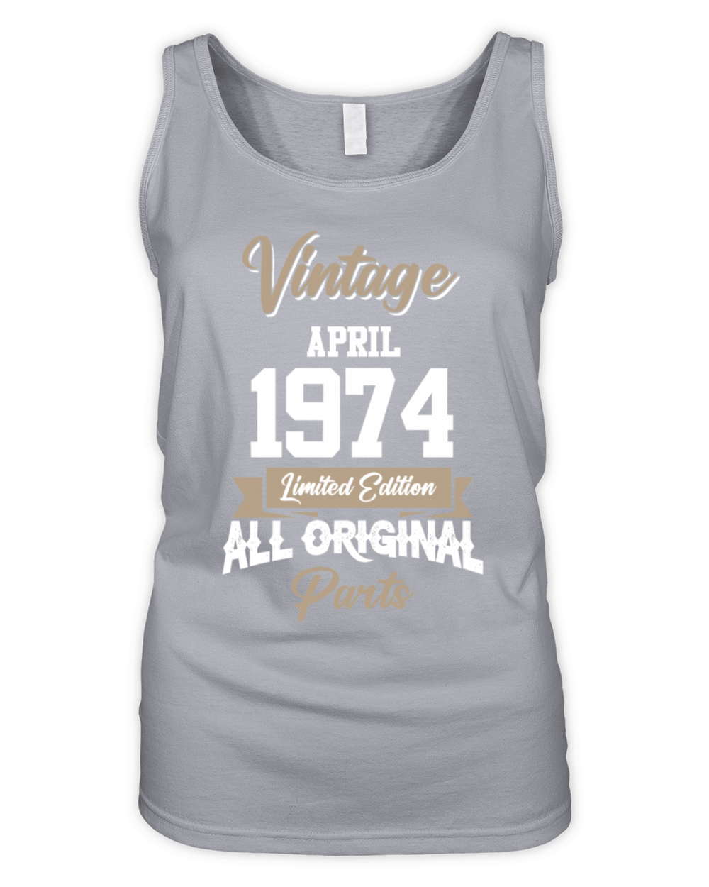 April 1974 Vintage Birthday Present Organic Women's Tank Top