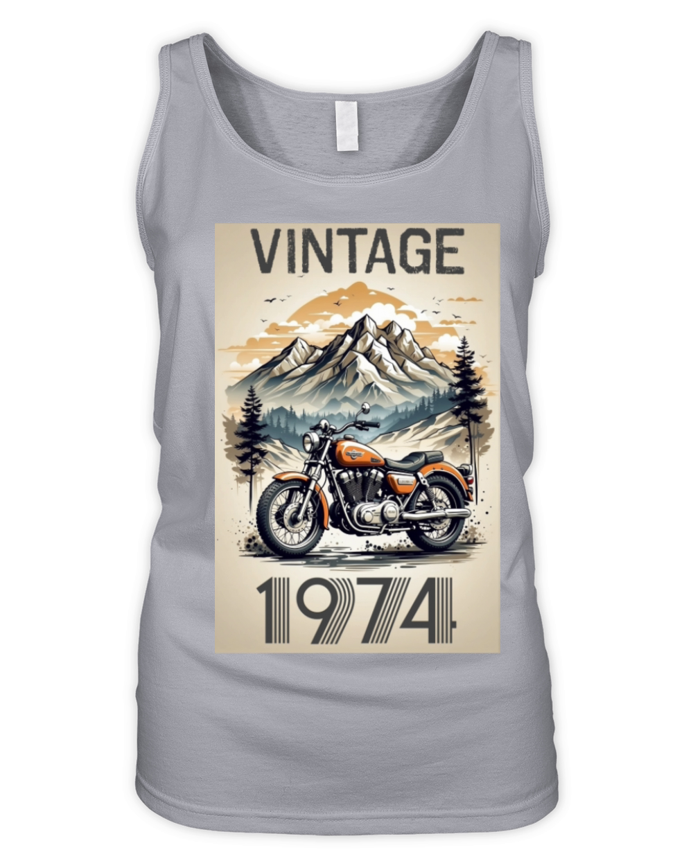 vintage 1974 hiking classic motorcycle racing Organic Women's Tank Top