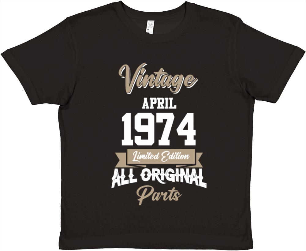 April 1974 Vintage Birthday Present Premium Kids Crewneck T-shirt