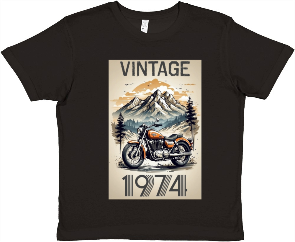 vintage 1974 hiking classic motorcycle racing Premium Kids Crewneck T-shirt