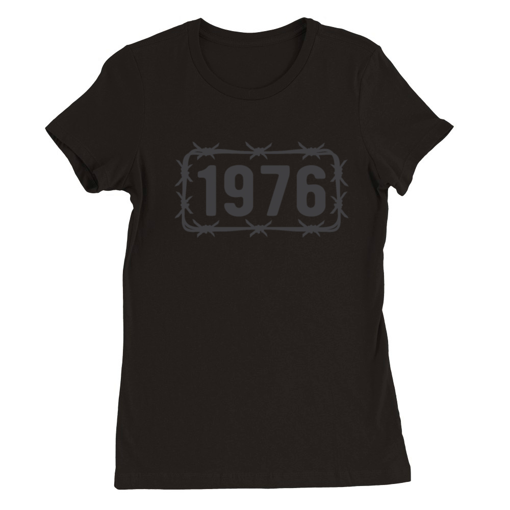 Birthday Vintage 1976 Barbed Wire Premium Womens Crewneck T-shirt