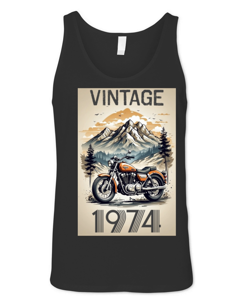 vintage 1974 hiking classic motorcycle racing Unisex Jersey Tank