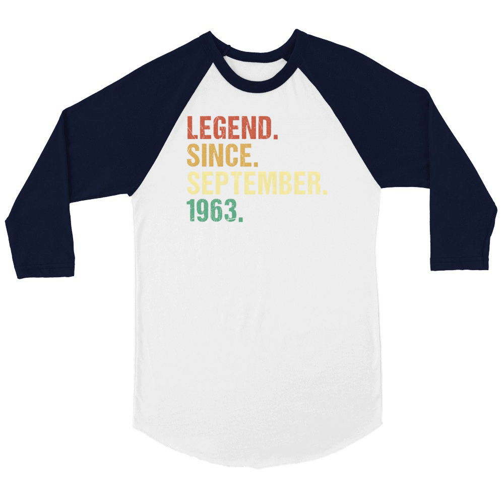 Legend Since September 1963 60Th 60 Unisex ¾ sleeve Raglan T-shirt