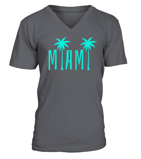 Miami Beach Florida Retro Vintage V-Neck T-shirt