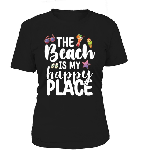 The Beach Is My Happy Place Groovy Retro Women's T-Shirt