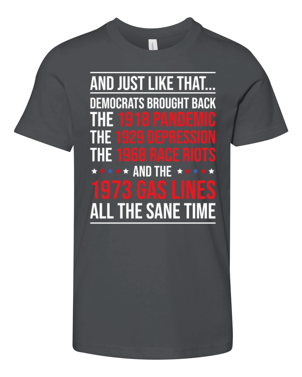 And Just Like T Democrats Brought Back All Disaste Youth Unisex Jersey Tee