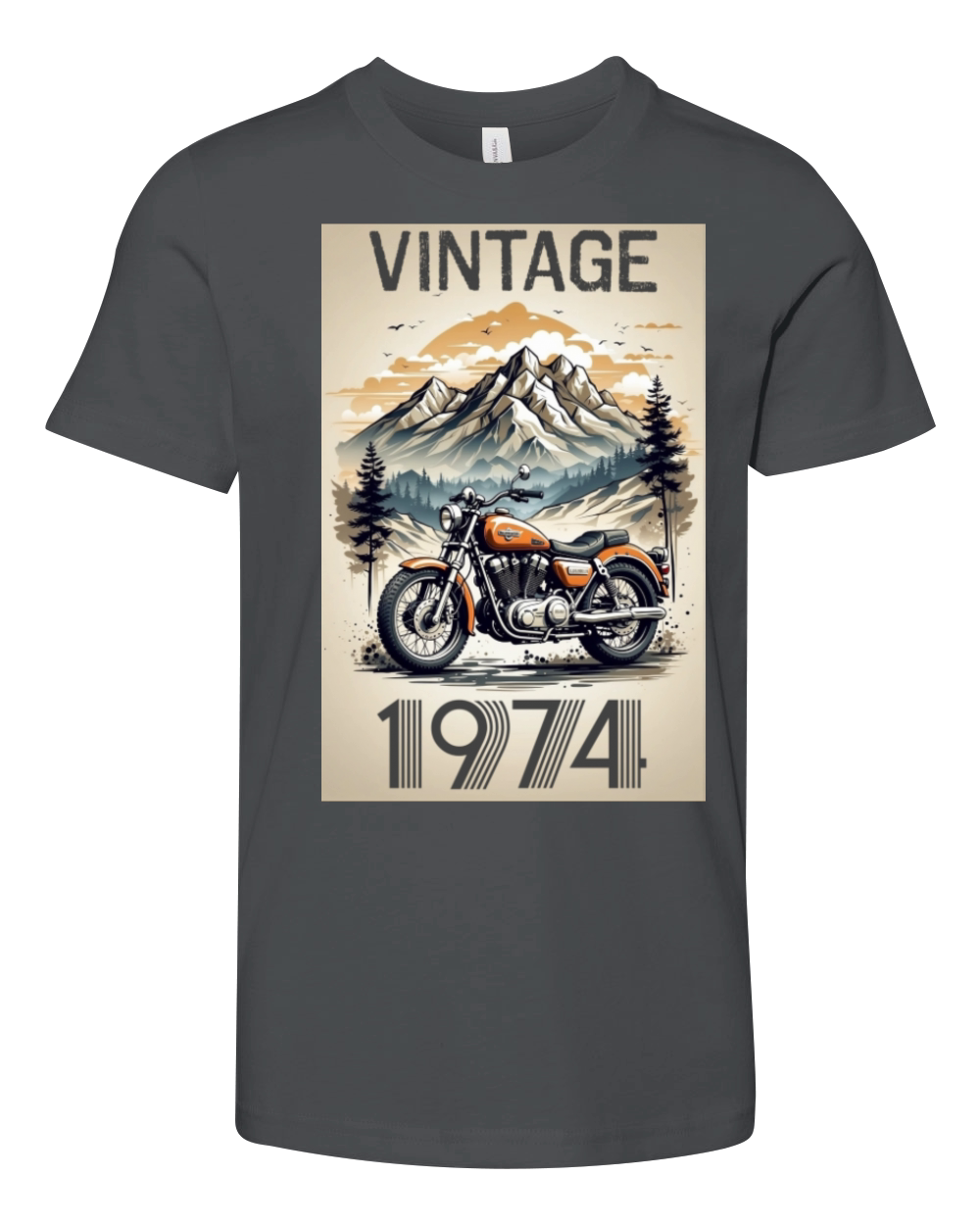 vintage 1974 hiking classic motorcycle racing Youth Unisex Jersey Tee