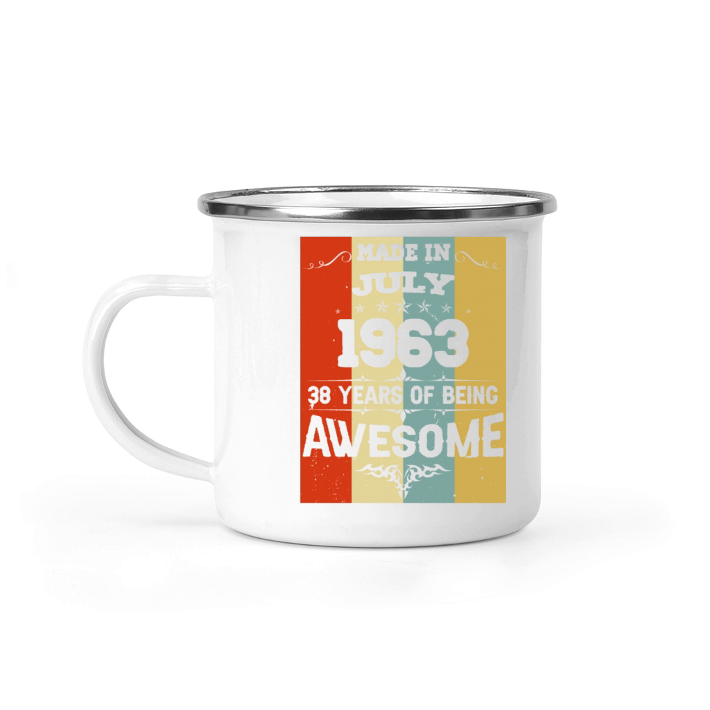 July 1963 Vintage Birthday Present Camping Mug