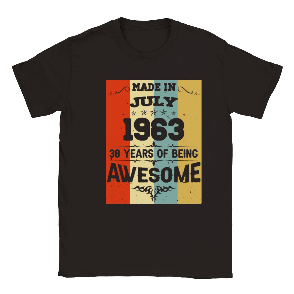 July 1963 Vintage Birthday Present Classic Kids Crewneck T-shirt