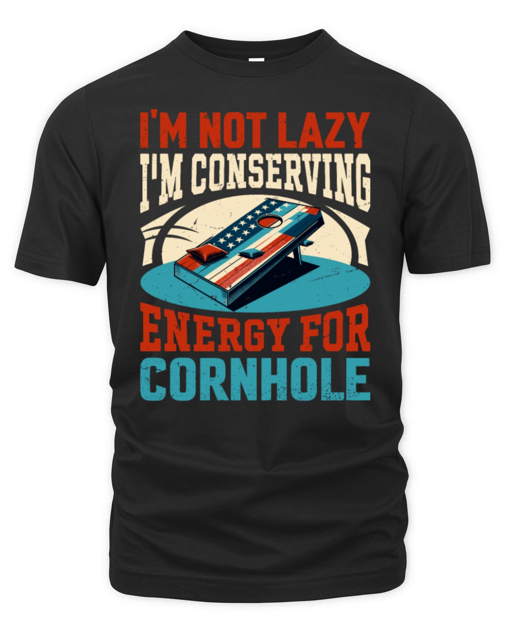 Retro Cornhole - Bean Bag Toss Saying - Not Lazy Organic Unisex T-shirt