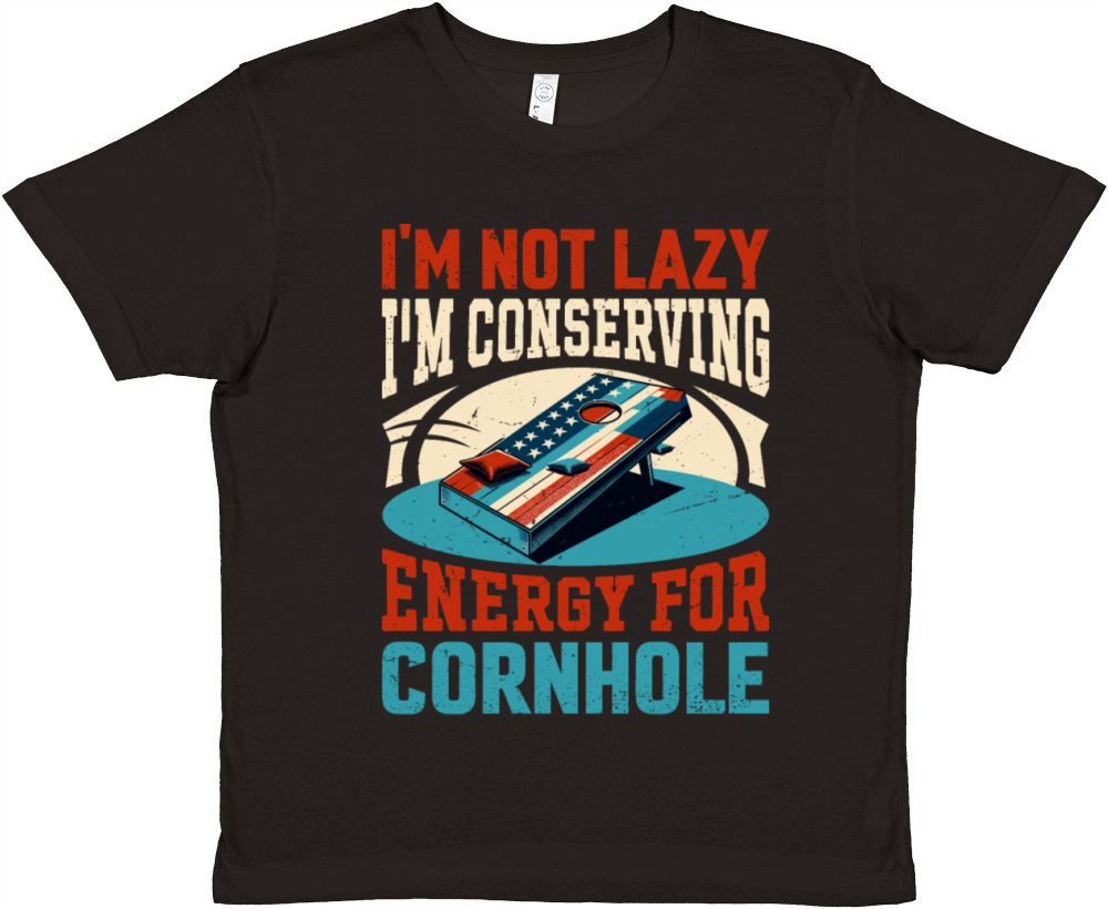 Retro Cornhole - Bean Bag Toss Saying - Not Lazy Premium Kids Crewneck T-shirt