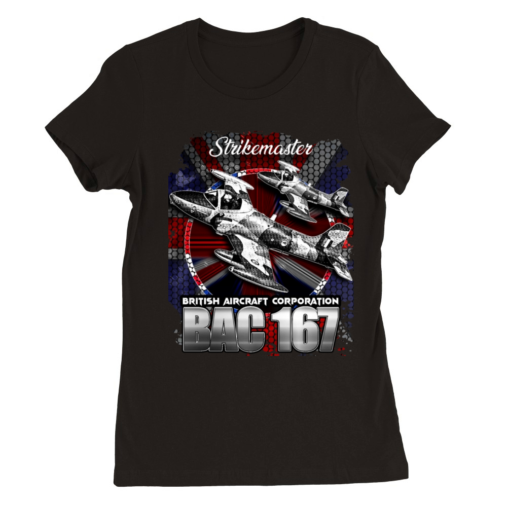 BAC 167 Strikemaster RAF Vintage Military Aircraft Premium Womens Crewneck T-shirt