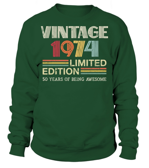 Vintage 1974 Birthday T-Shirt Retro 50th Birthday Sweatshirt Unisex