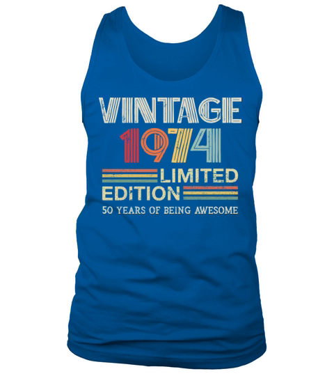 Vintage 1974 Birthday T-Shirt Retro 50th Birthday Tank Top Unisex