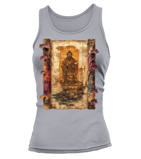 Vintage Papyrus Scroll Japanese God Silhouette Tank top Woman