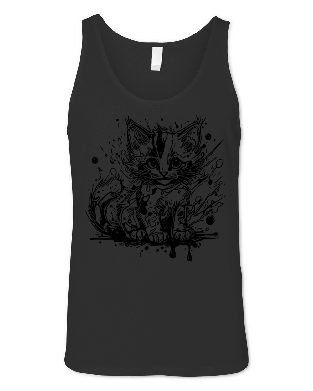 Cute Little House Cat In Graffiti Style Unisex Jersey Tank