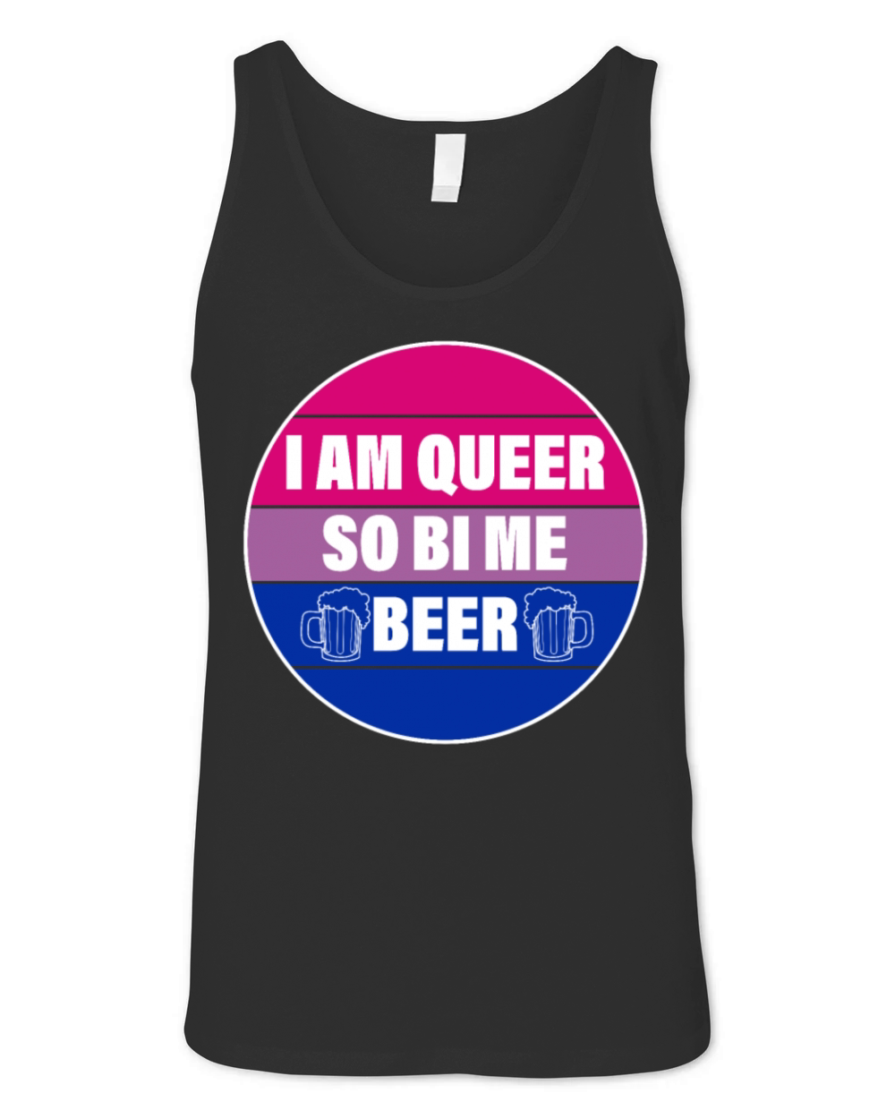 I AM QUEER SO BI ME BEER Unisex Jersey Tank