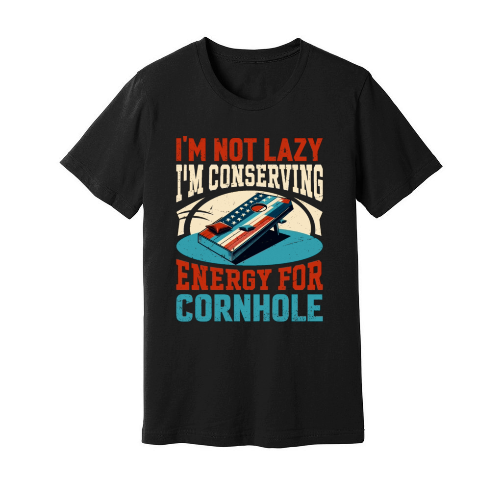 Retro Cornhole - Bean Bag Toss Saying - Not Lazy Unisex Jersey Tee